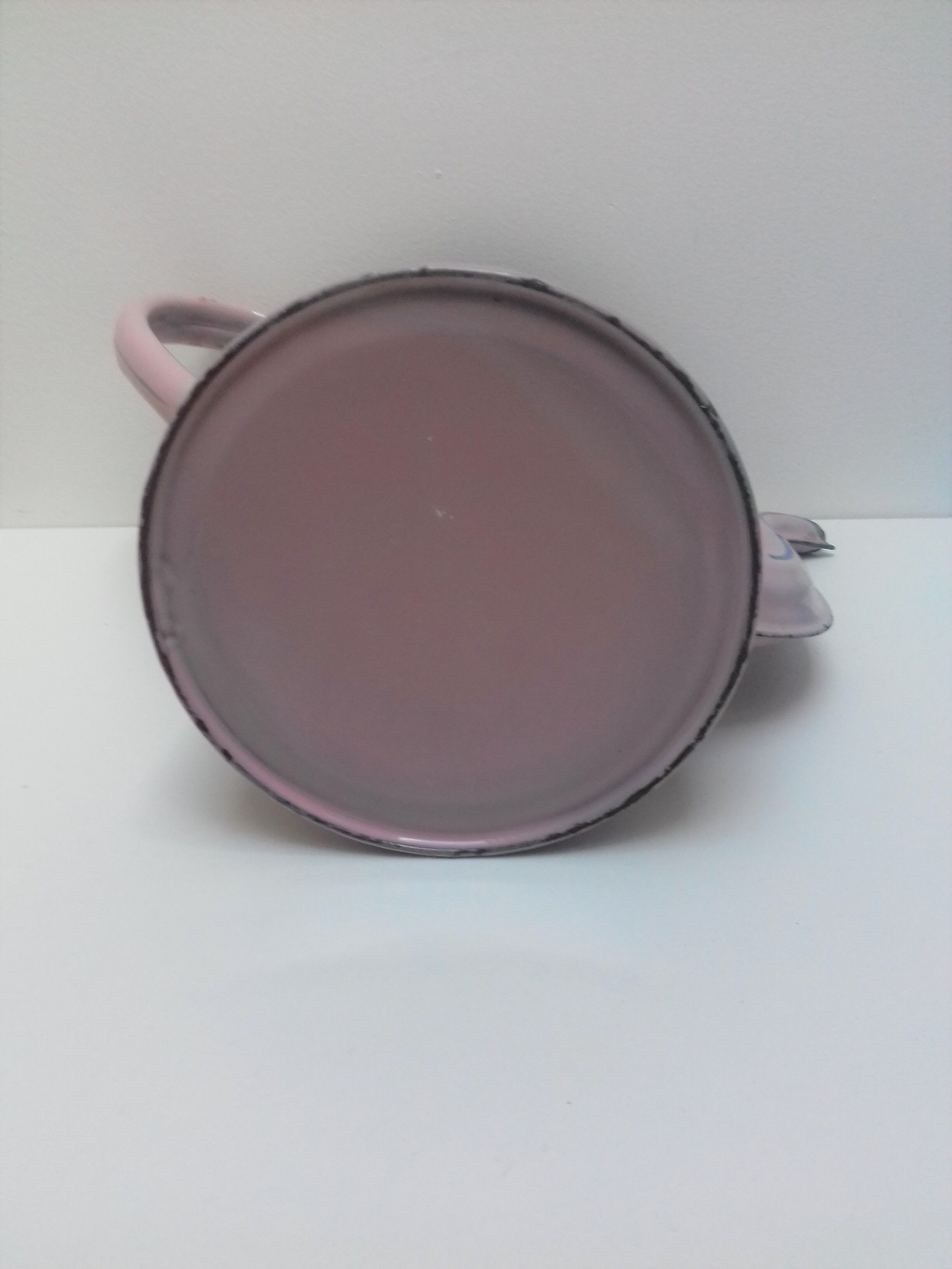 Enamelled coffee maker pink, blue liseret