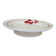 Old presentation plate on red rose foot