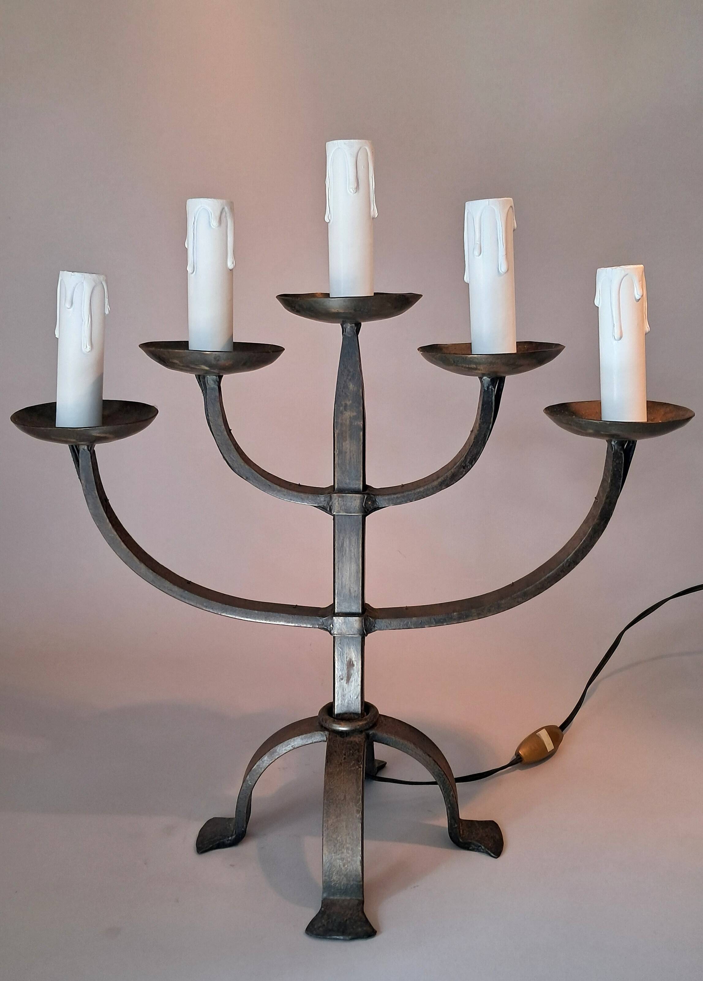 Brutalist 5-light candelabra 1950/1960.