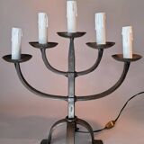 Candélabres à 5 lumières brutaliste 1950/1960.