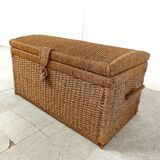 Vintage papercord chest, 1970s