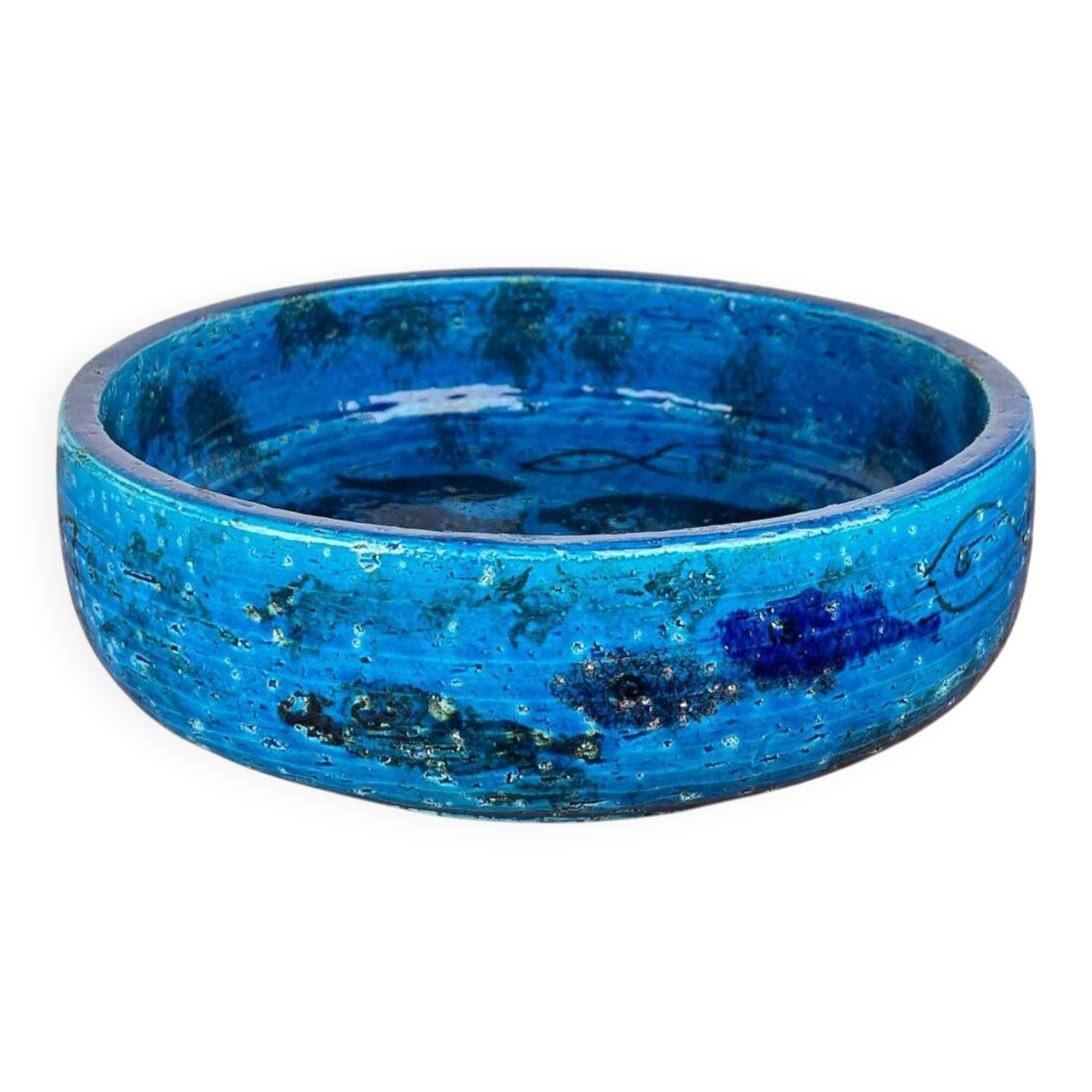 Bowl in the shape of a fish, modern fish from the mid-century by Aldo Londi for Bitossi, Italy, 1960s.