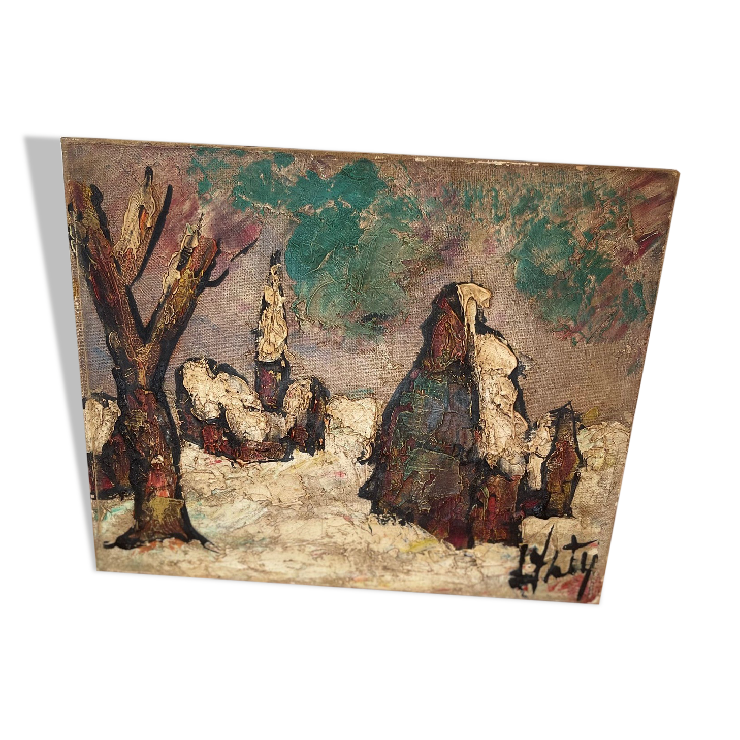 Painting "Landscape under the snow" by Henry Maurice d'Anty