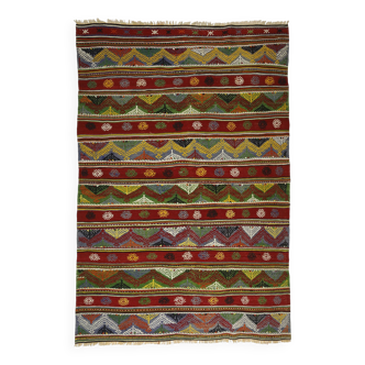Kilims turcs vintage authentiques et tapis tissés à la main – Pièces de décoration intérieure uniques 186 x 265 cm