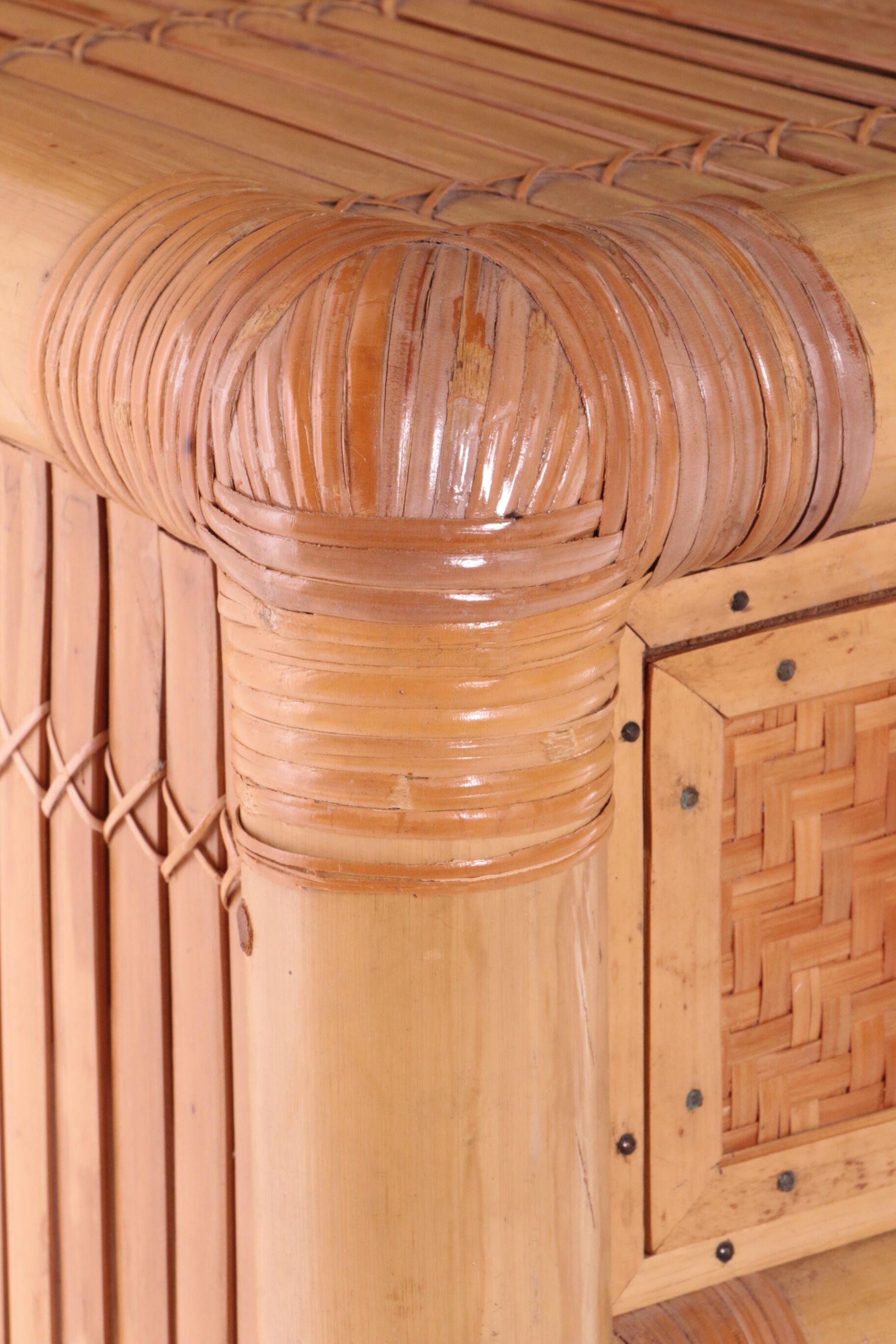 Vintage faux bamboo dressing table 'natural beauty' 1980s France