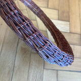 Oval wicker rattan mirror