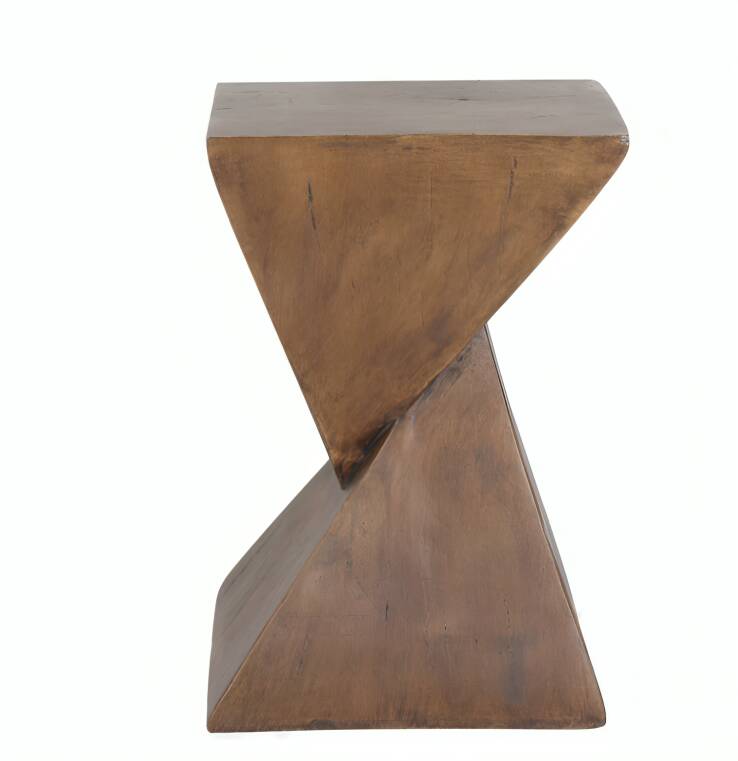 Lightweight Geometric Concrete Side Table, Modern Indoor/Outdoor Accent Table, Multifunctional Table