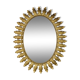 Deknudt sun mirror sunburst mirror oval gold-colored metal 70x56cm