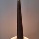 Suspension Louis Kalff  teck et opaline blanche 1950/1960.