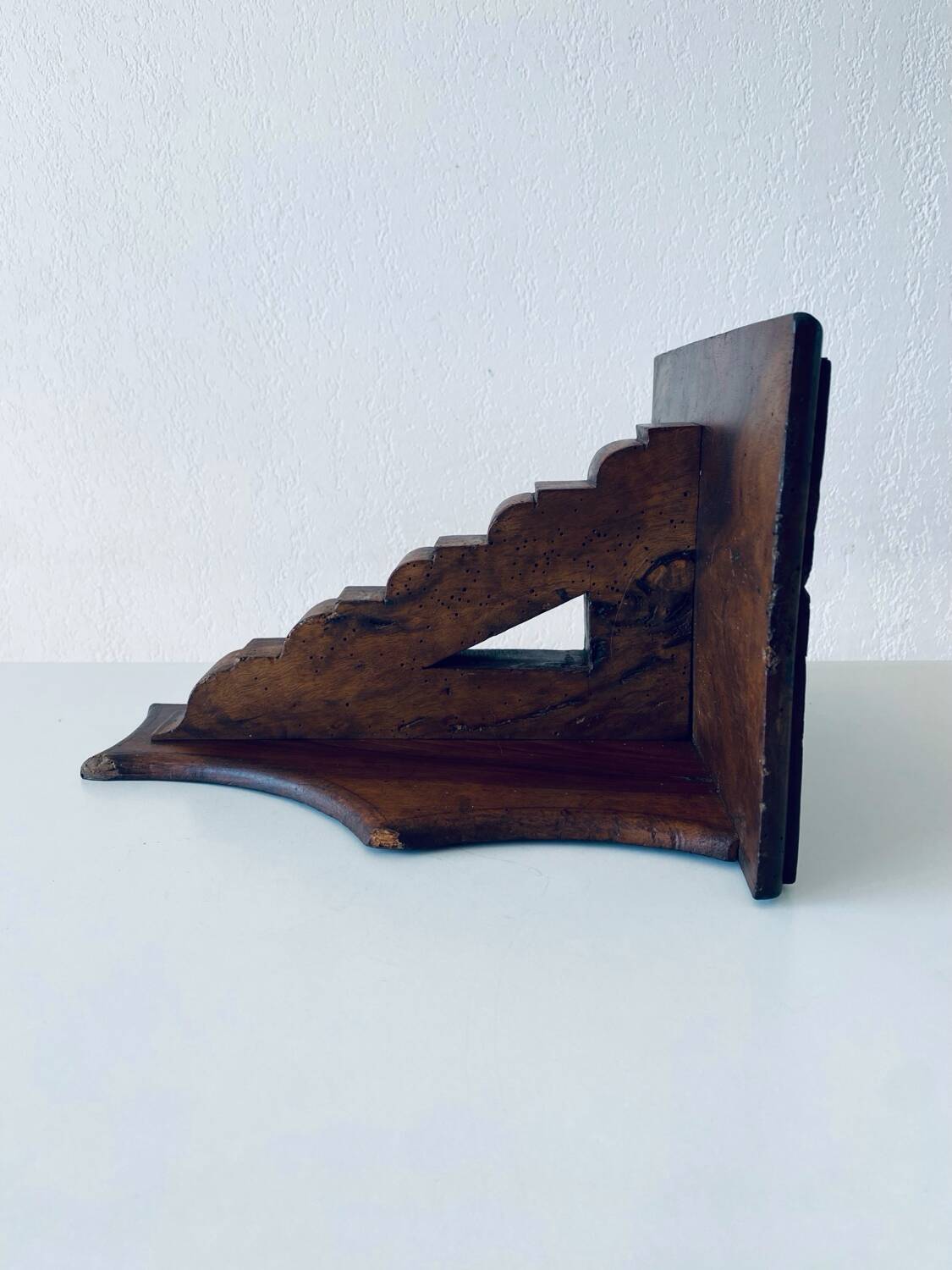 Antique wooden wall shelf