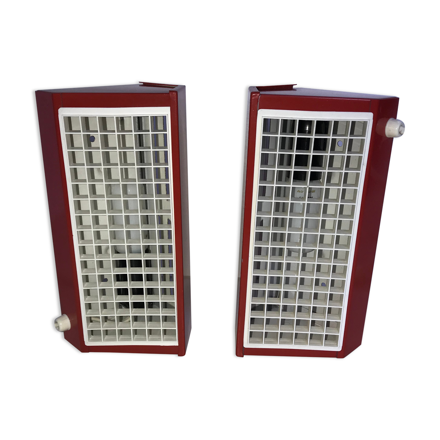 Pair of metal wall lights IKEA type V204 red