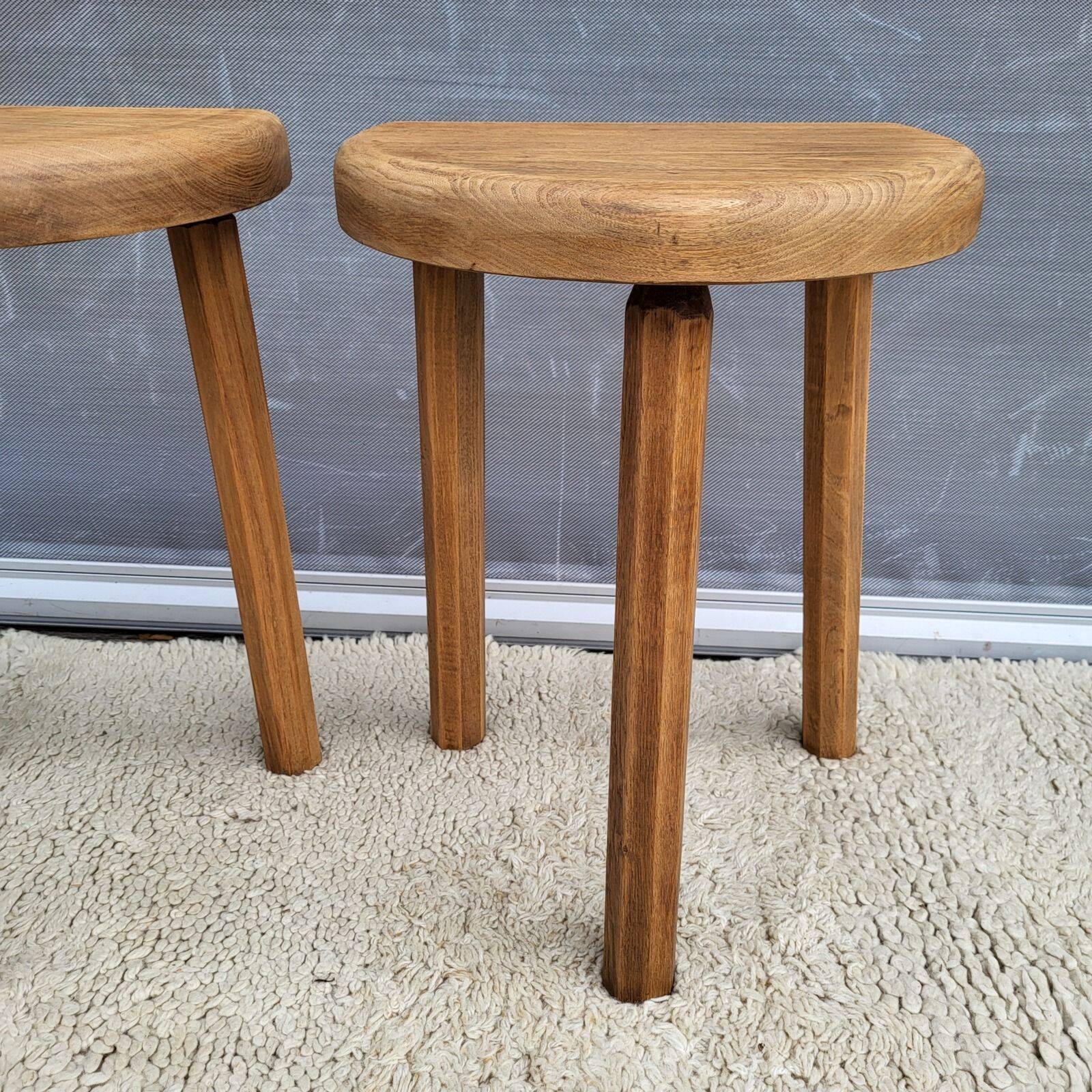 Pair of raw wood milking stools • Brutalist spirit & nature