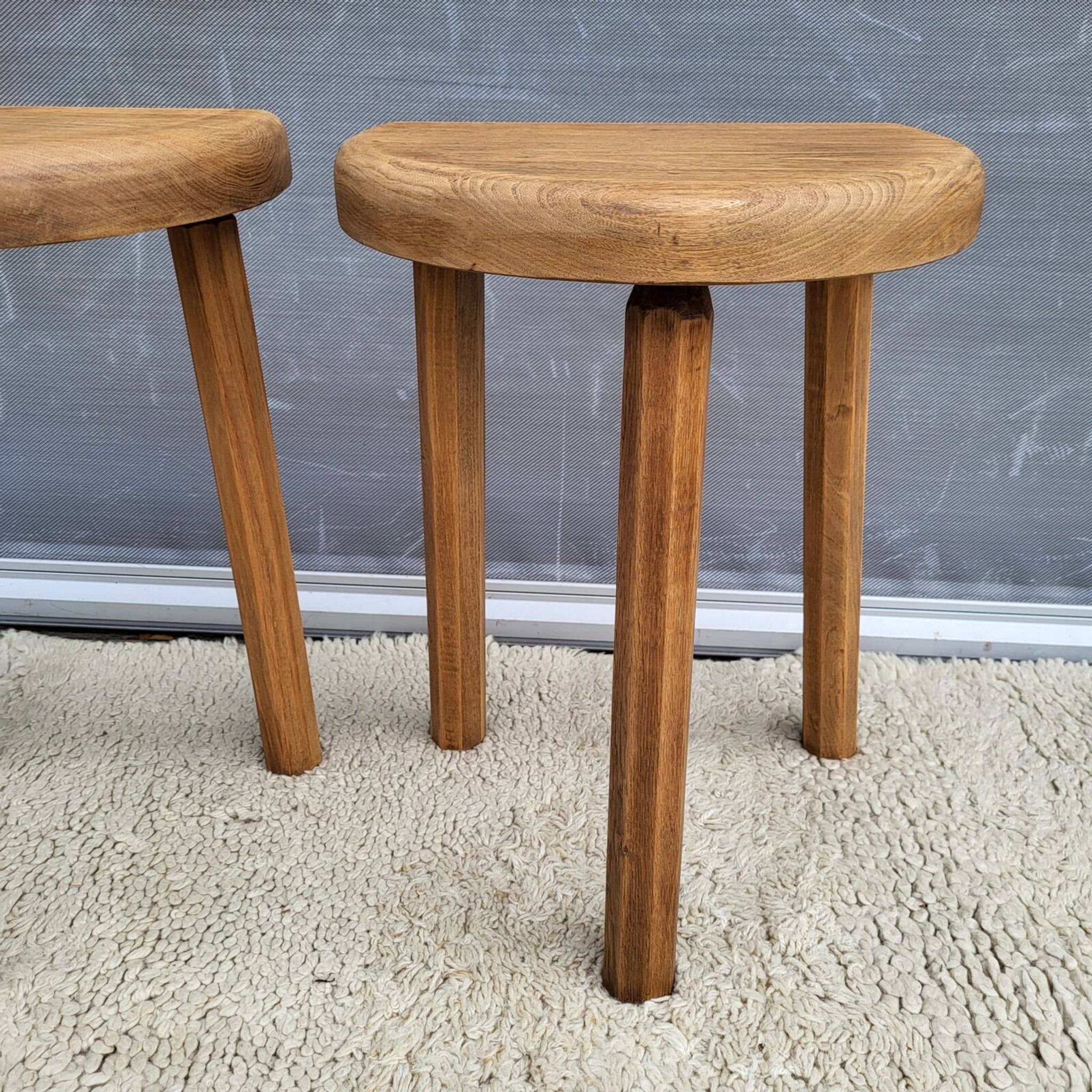 Pair of raw wood milking stools • Brutalist spirit & nature