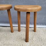 Pair of raw wood milking stools • Brutalist spirit & nature