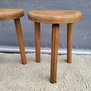 Pair of raw wood milking stools • Brutalist spirit & nature