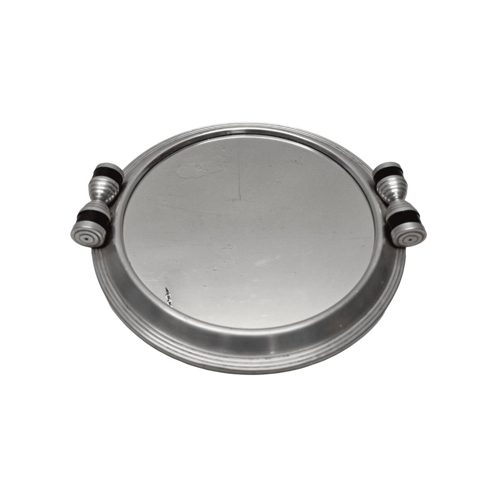 Art Deco aluminium tray with mirror, 1930s