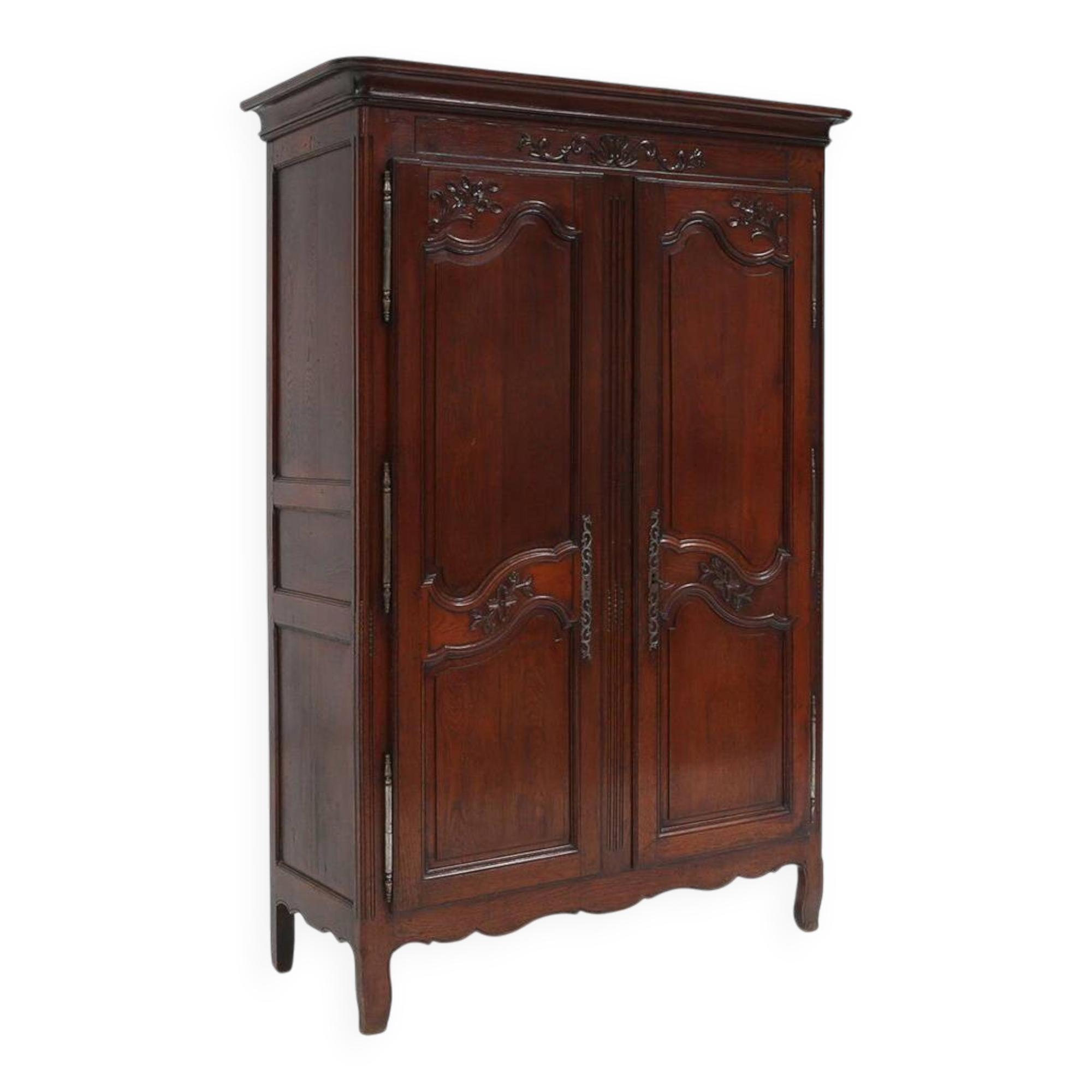 Large Louis XVI French Carved Bridal Wardrobe, ca. 1850