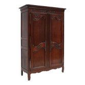 Large Louis XVI French Carved Bridal Wardrobe, ca. 1850
