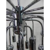 Suspension Sputnik vintage avec 9 points lumineux et 16 ampoules chromées