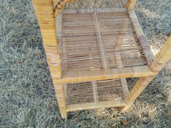 Chevet ancien en osier rotin vintage