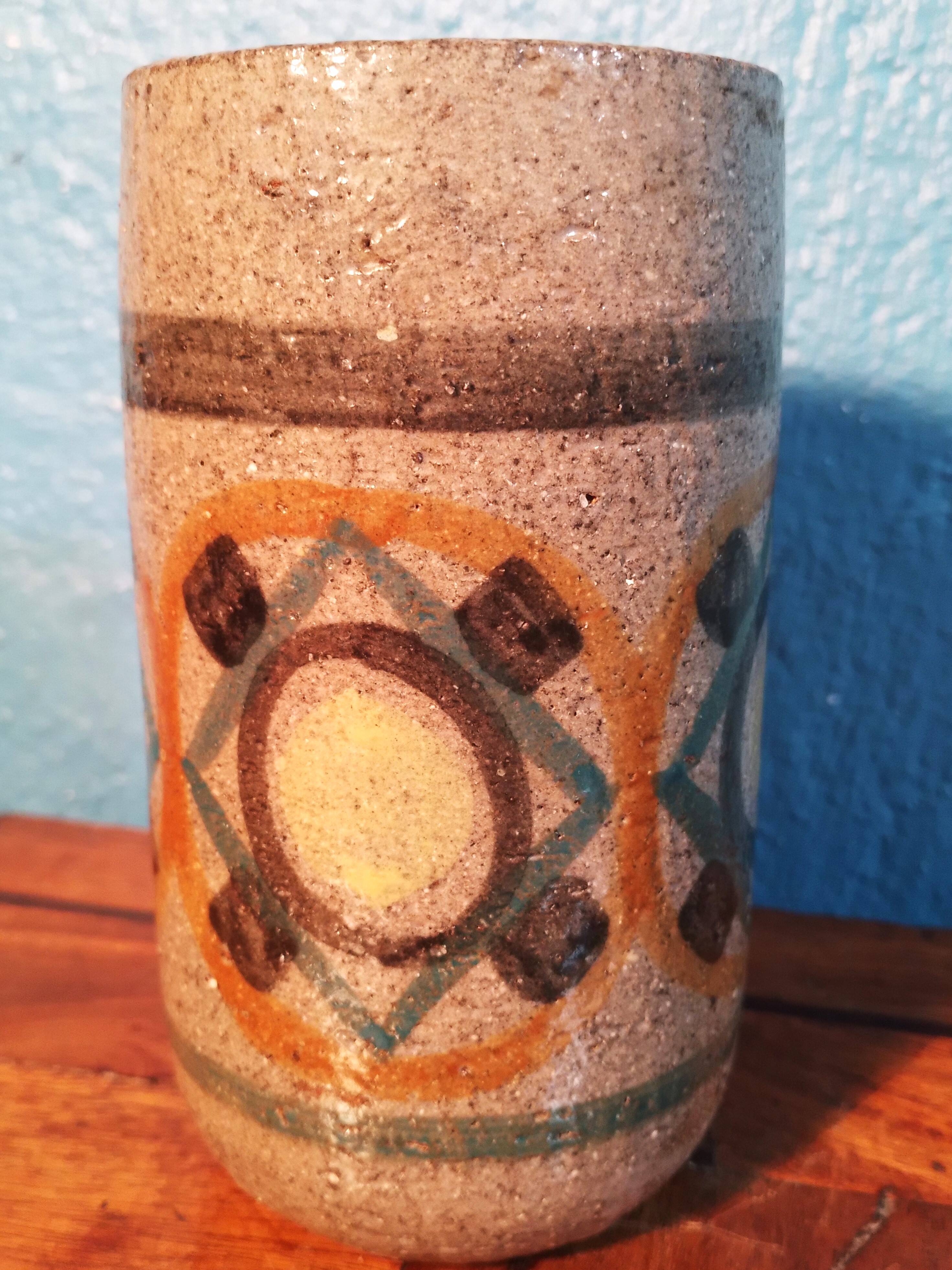 Ceramic pot "Flowers" 1960s