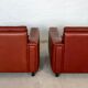 Vintage danish mid century cognac leather lounge chairs 1970,s