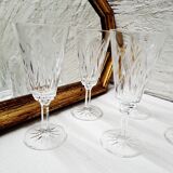 Set 5 flûtes à Champagne verre ciselé