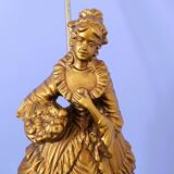 Lampe dorée fin XIXème