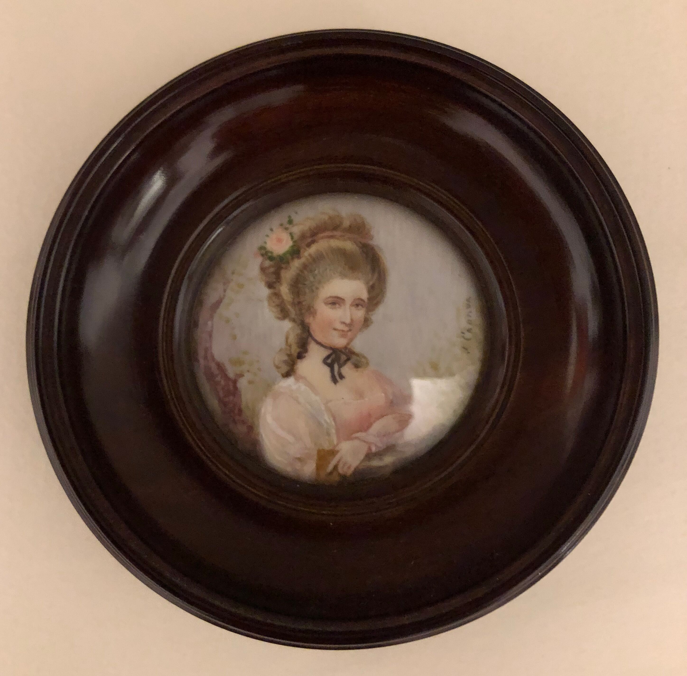 Miniature Napoleon III portrait of woman