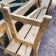 Old wooden church bench with backrest - 3 metres -