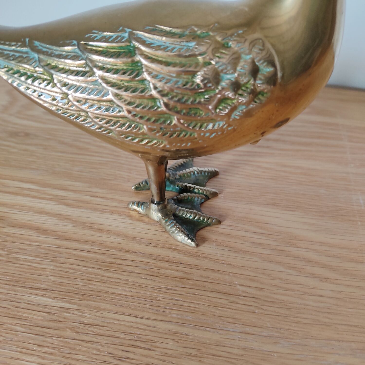 Pair of brass geese