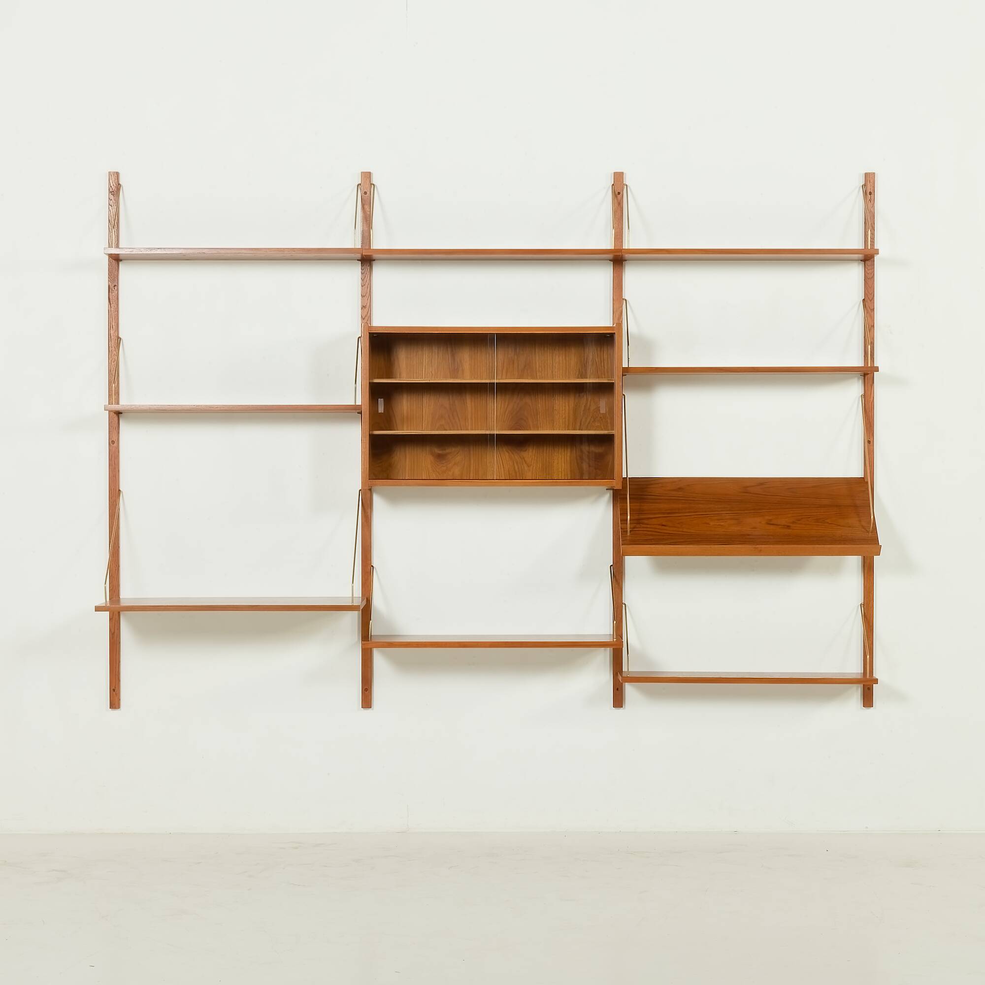 Danish vintage teak wall unit attributed to Preben Sorensen, 1960s
