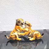 Ceramic tigers signed Ronzan Italy 1960