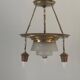 Art Deco ceiling light in copper and glass, 1940s, Germany