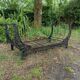 rare Napoleon III cast iron and wrought iron sofa bed, 19th century