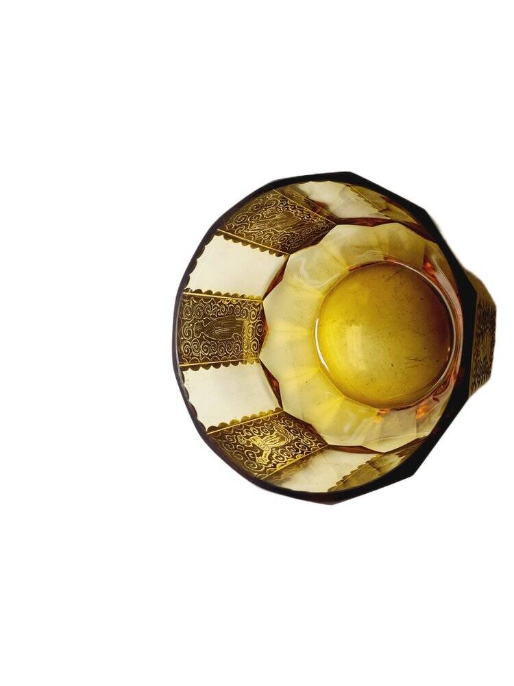 Art Deco oroplastic candy dish from Moser, Czechoslovakia, 1930s