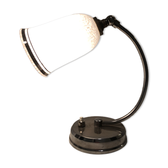 Lamp brass chrome 1940 adjustable gooseneck tulip Clichy