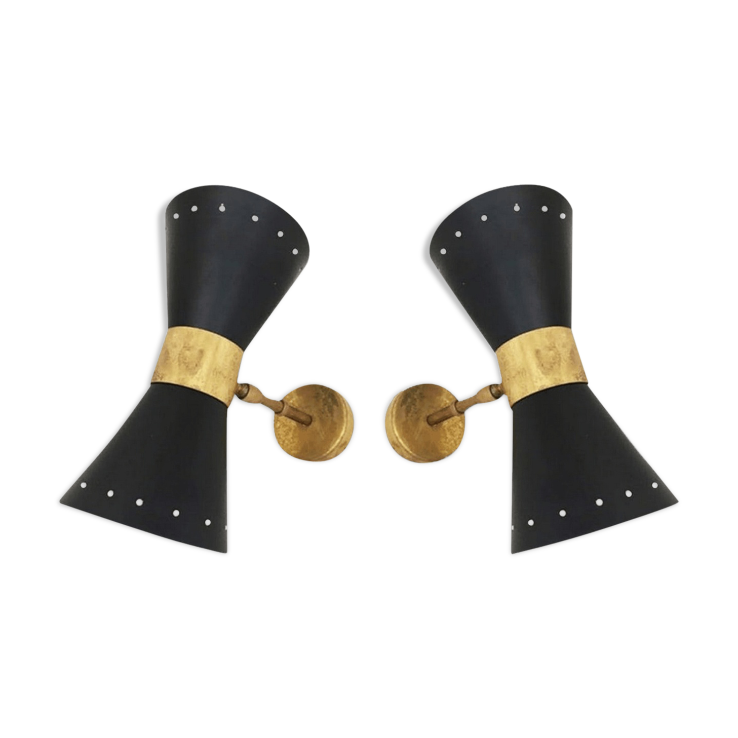 Paire appliques italiennes diabolo noir