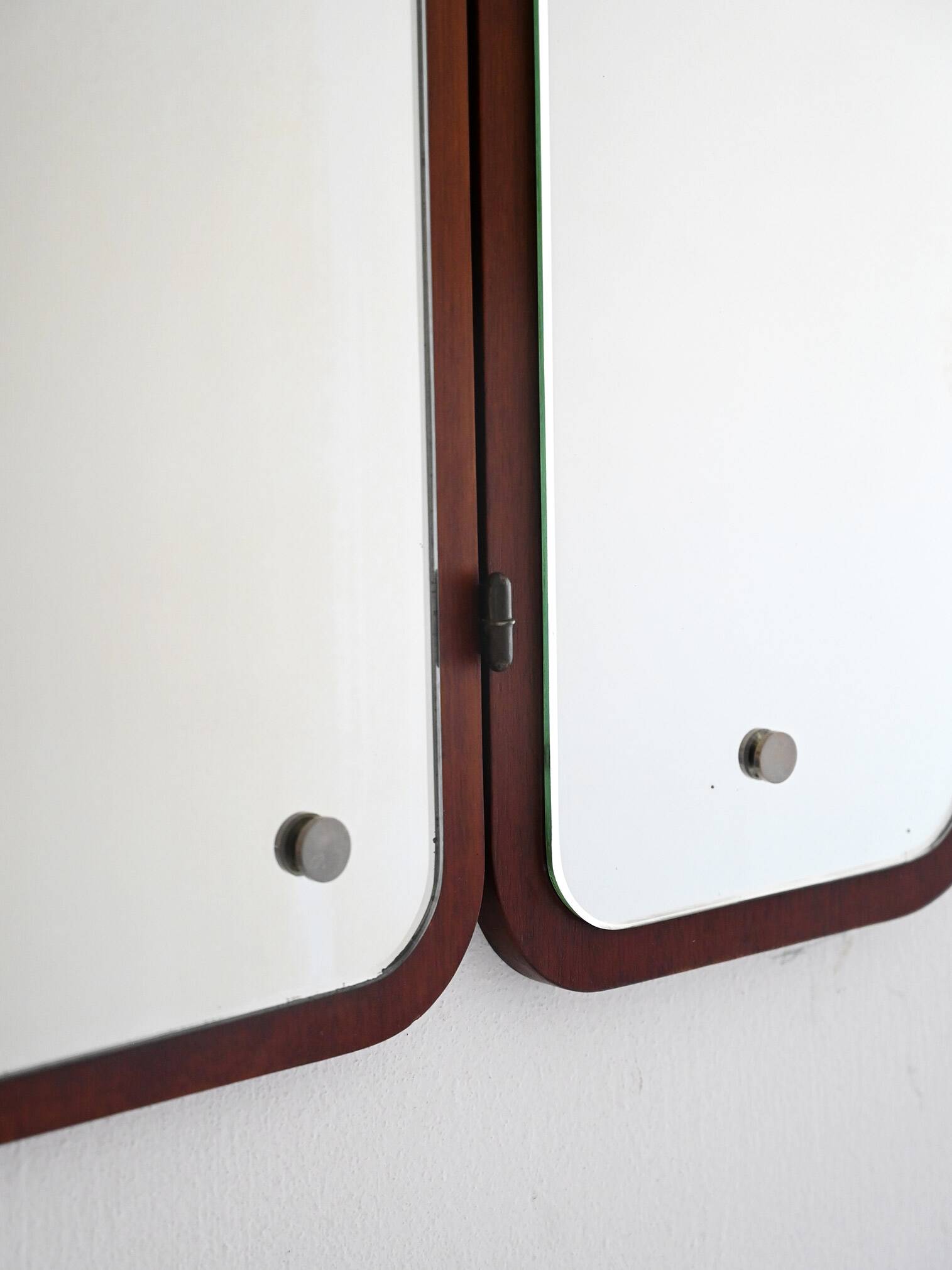 Vintage Scandinavian Mirror with Folding Side Panels