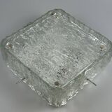 60s 70s ice glass flush mount ceiling lamp by Kaiser Leuchten Germany