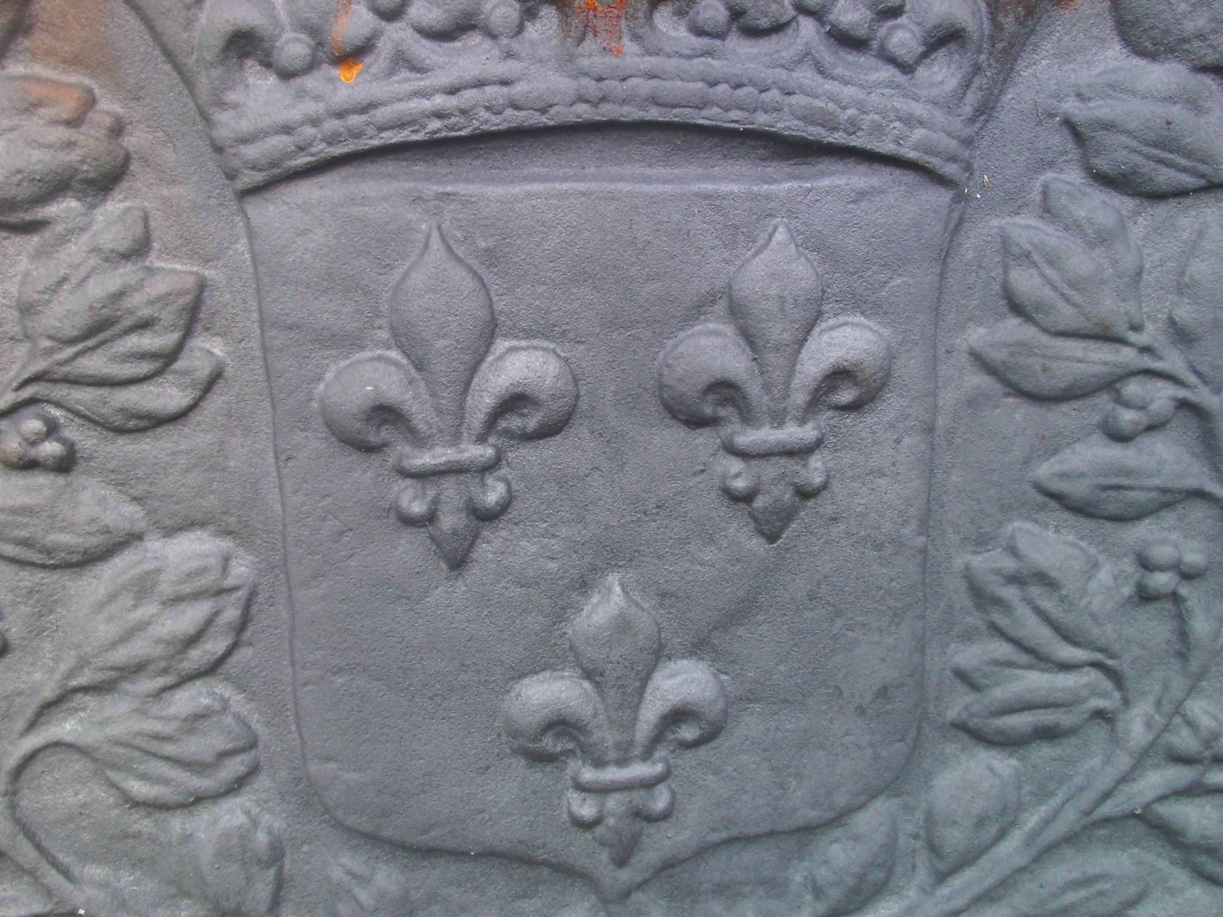 Plaque cheminée fleur de lys fonderie d'art Stern