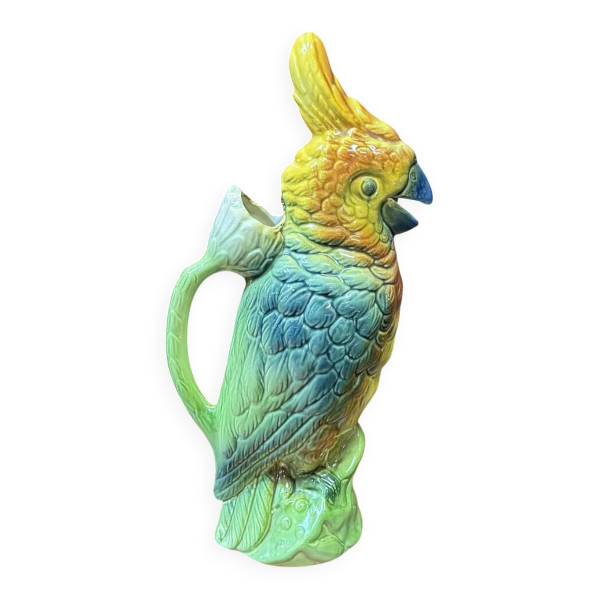 St Clément earthenware jug, parrot from the 1950s.