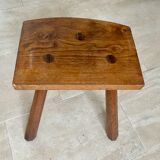 Tabouret tripode en chêne massif 1950