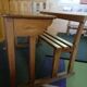 School desk in solid oak, 2 places