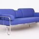 Bauhaus Blue Chrome Sofa, Czechia, 1930s