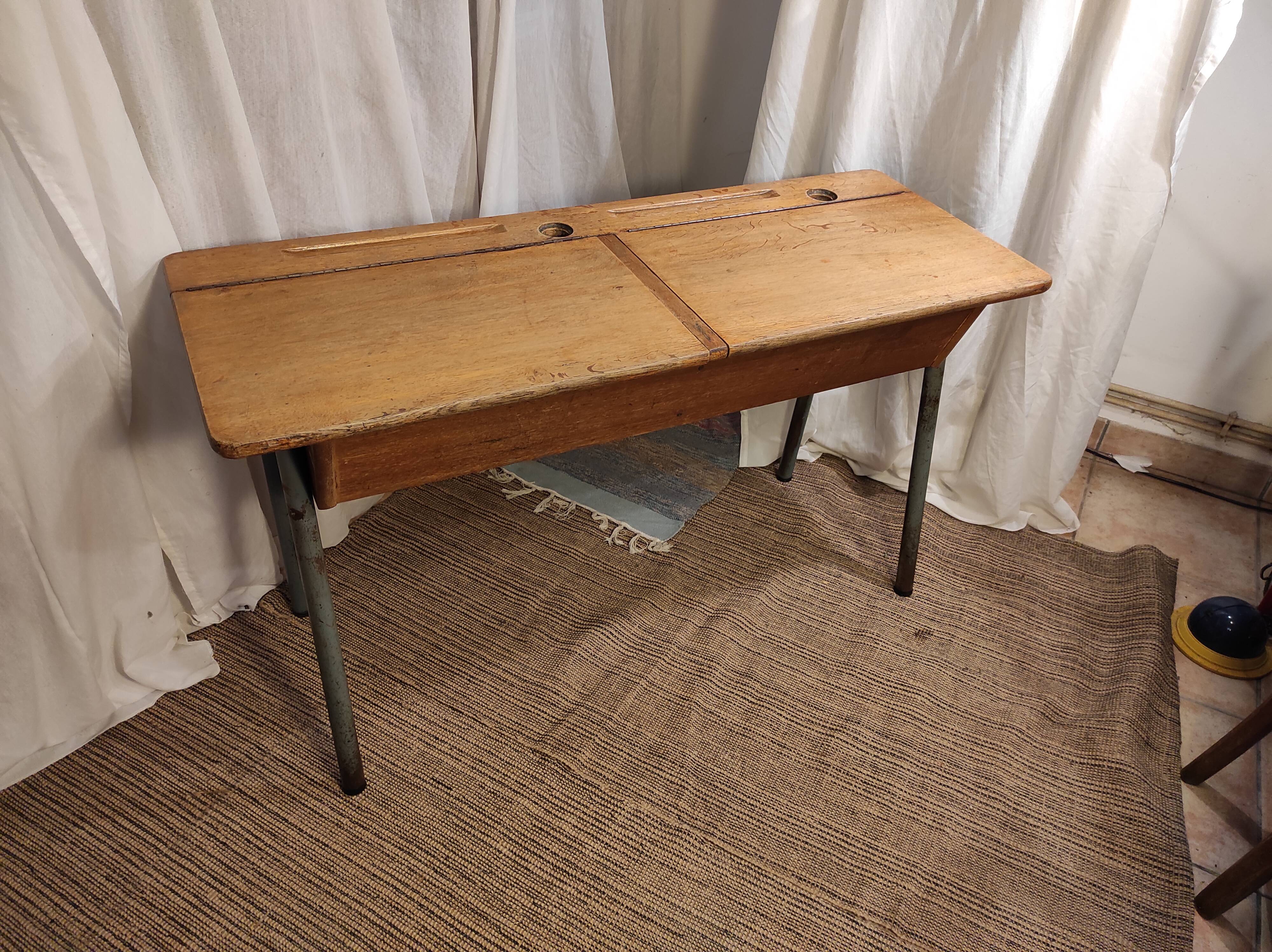 School desk table with locker 1960