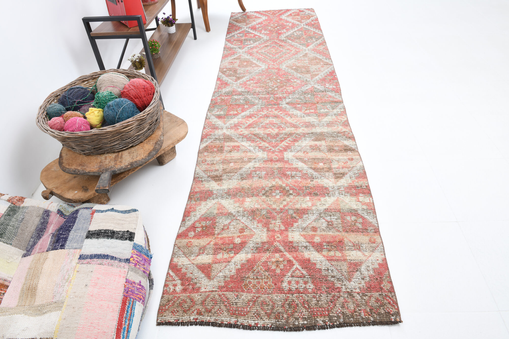 3x10 Geometric Oushak Runner Rug