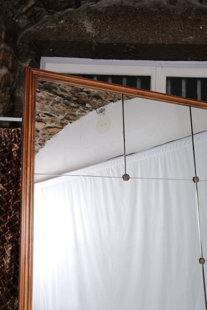 Très grand miroir de style brasserie, France, 1960s