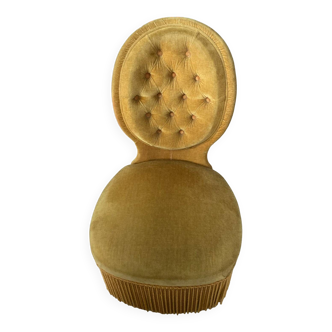 Pouf crapaud velours jaune d’or