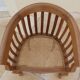 2 Colonial armchairs in natural solid wood with cane seats